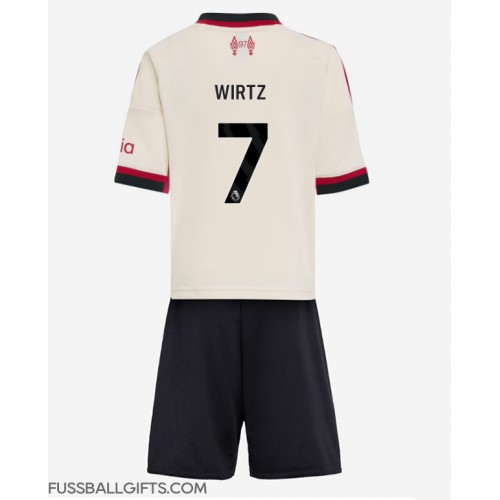 Liverpool Florian Wirtz #7 Fußballbekleidung Auswärtstrikot Kinder 2025-26 Kurzarm (+ kurze hosen)
